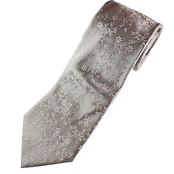 Prochownick Silver Paisley Silk Tie Necktie - Made in Italy - Like New - Picture 1 of 4